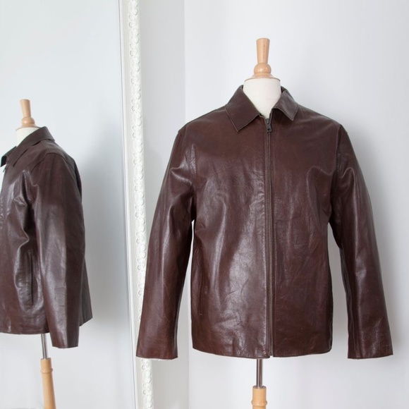 Brown Leather Jacket - Andrew Marc - Picture 1 of 6